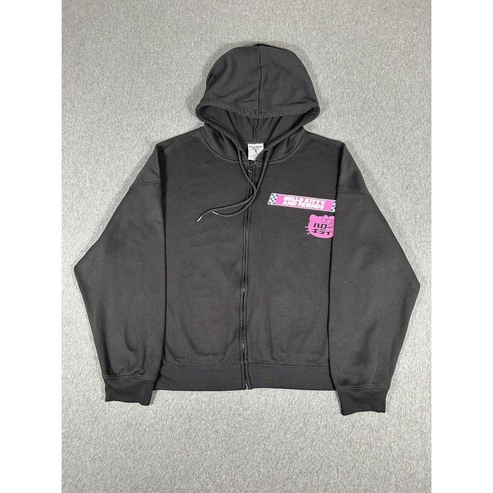 Hello Kitty and Friends Tokyo Speed Zip Up Hoodie Womens Black Graphic Sz 3XL